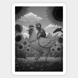 Chicken-Jockey-Zombie & Chicken in Sunflower Field #3 Sticker